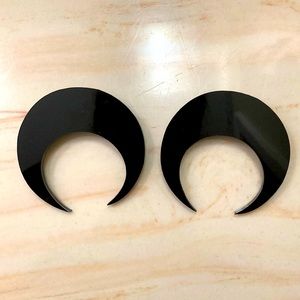 Melody Ehsani Black Crescent Earrings